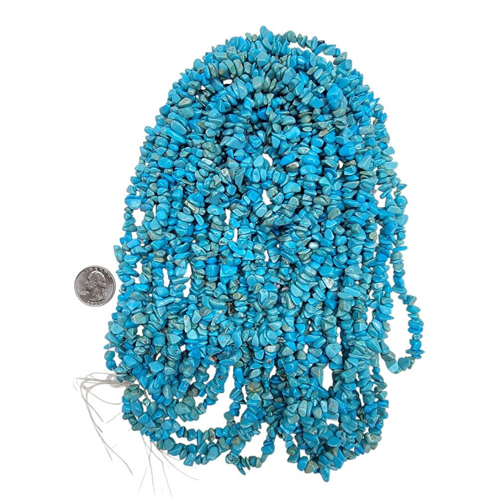 Vintage Turquoise Chip Beads Hank Lot 1.4 lbs Bulk Nugget Jewelry Making 4-8mm
